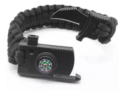 Pulsera survivor con navaja plegable y cuerda paracord de 3.6 metros