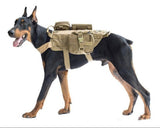 Chaleco táctico para perro con tres bolsas desmontables en caqui y negro — imagen 4 de 9