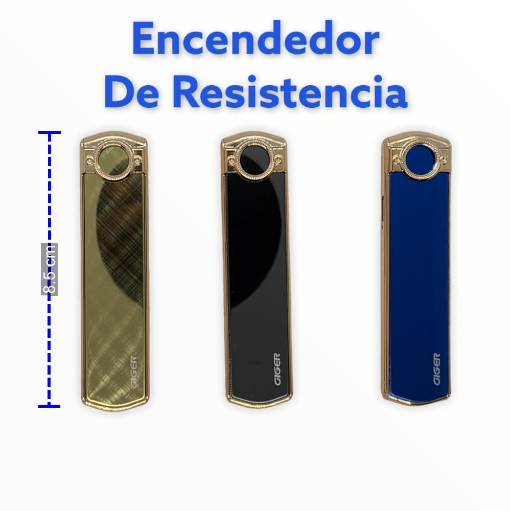 Encendedor de resistencia USB ultra portátil en negro, dorado o azul
