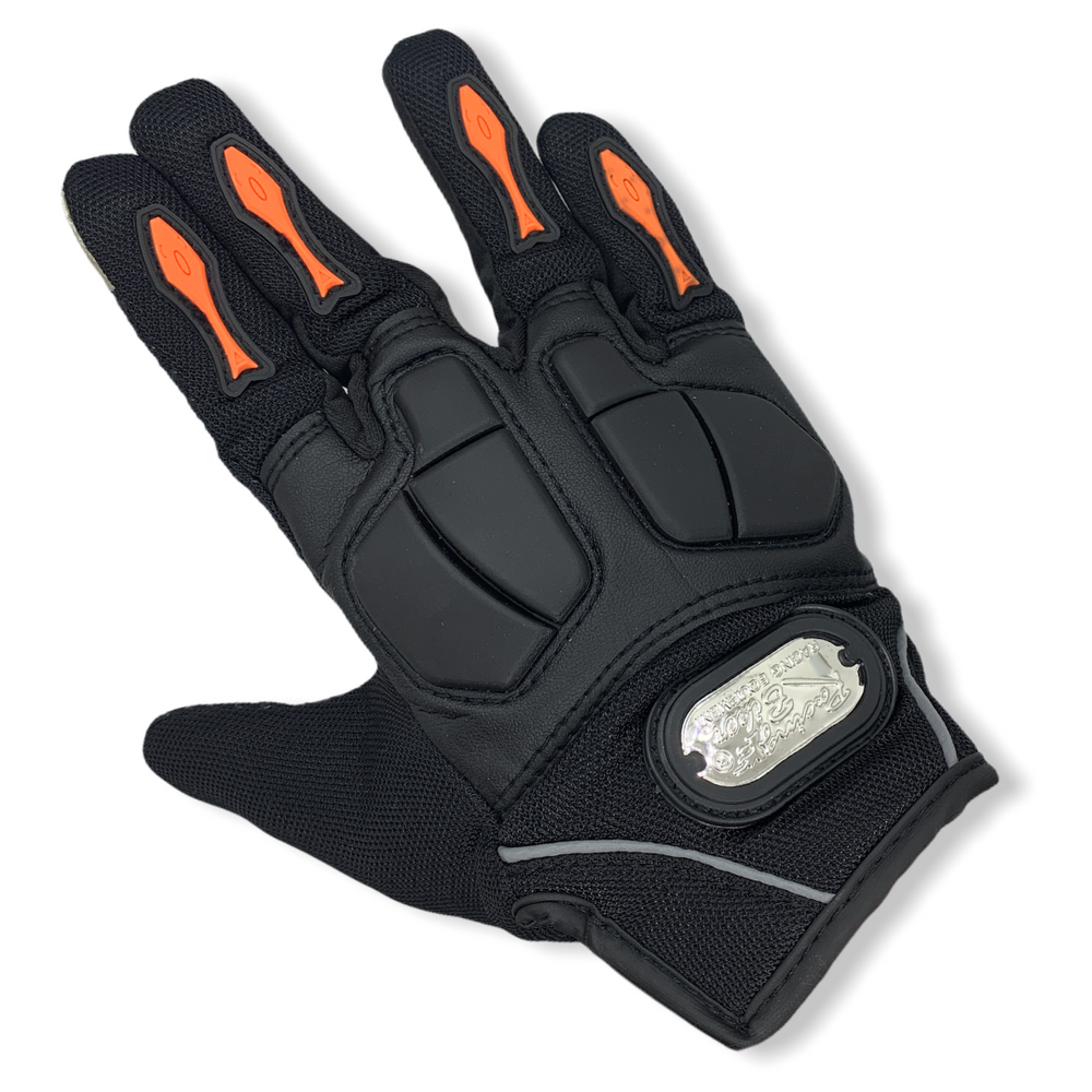 Guantes de motociclista con almohadilla en la palma color negro