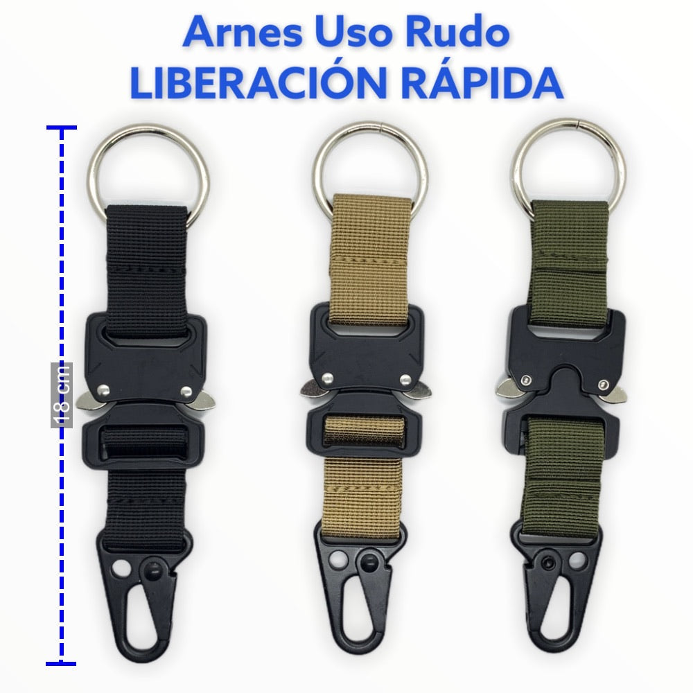 Arnés ultra resistente de liberación rápida para uso rudo
