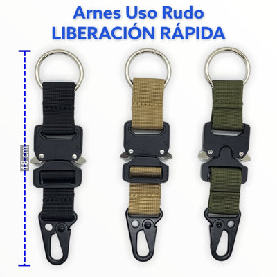 Arnés ultra resistente de liberación rápida para uso rudo