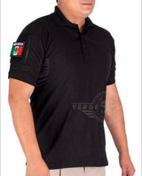 Playera polo de licra tipo combate color caqui — imagen 1 de 8