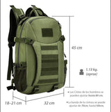 Mochila escolar de 40 litros impermeable en negro, caqui o verde militar — imagen 5 de 10