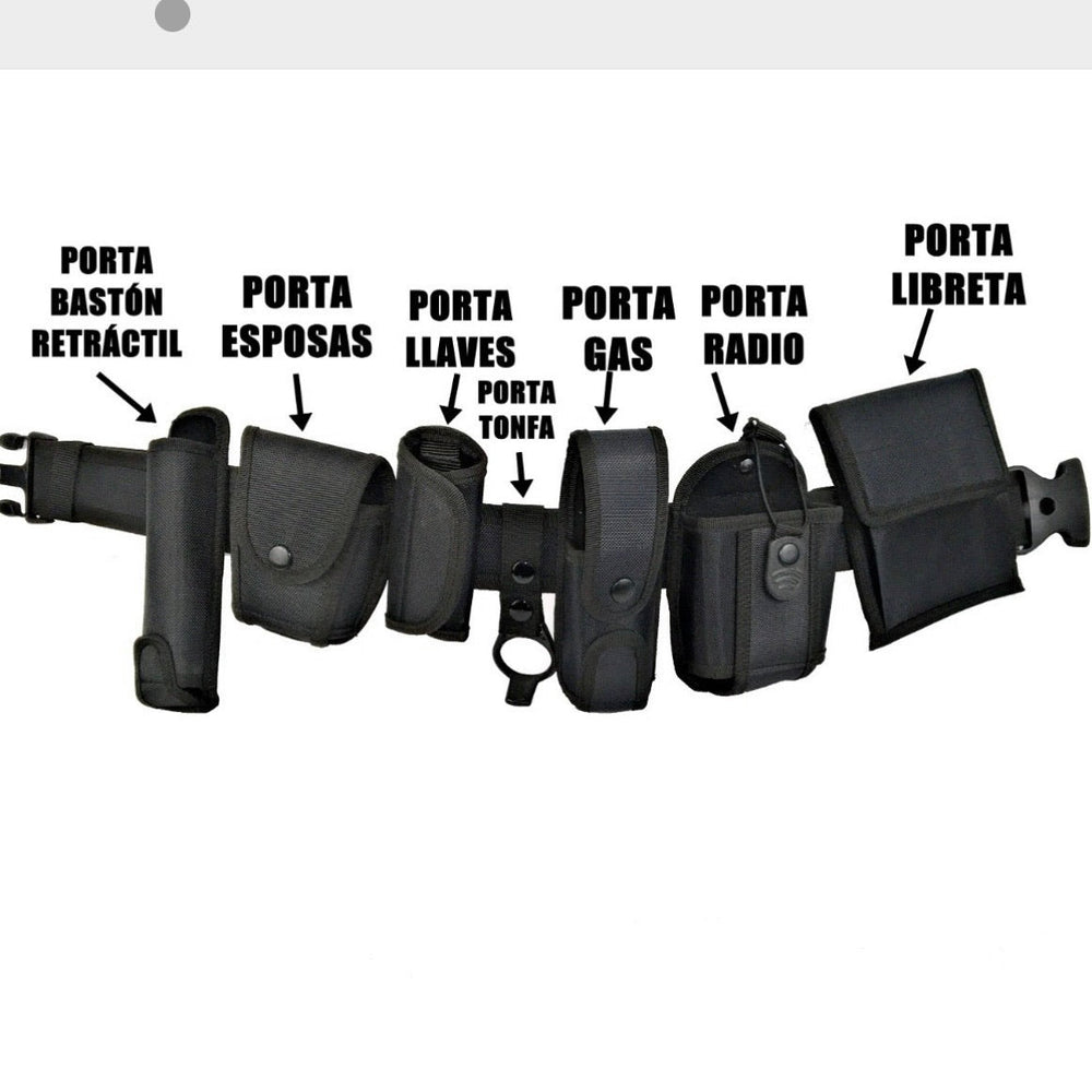 Fornitura táctica negra de 8 piezas con funda para pistola