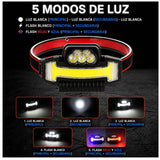 Lámpara Minera LED con Luz Trasera COB Roja y Azul - Gadgets y Tecnología en Fralugio México — imagen 3 de 5