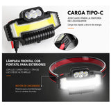 Lámpara Minera LED con Luz Trasera COB Roja y Azul - Gadgets y Tecnología en Fralugio México — imagen 2 de 5