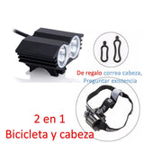 Lámpara para Bicicleta 5000 Lúmenes 2 LED Cree - Gadgets y Tecnología en Fralugio México — imagen 1 de 4