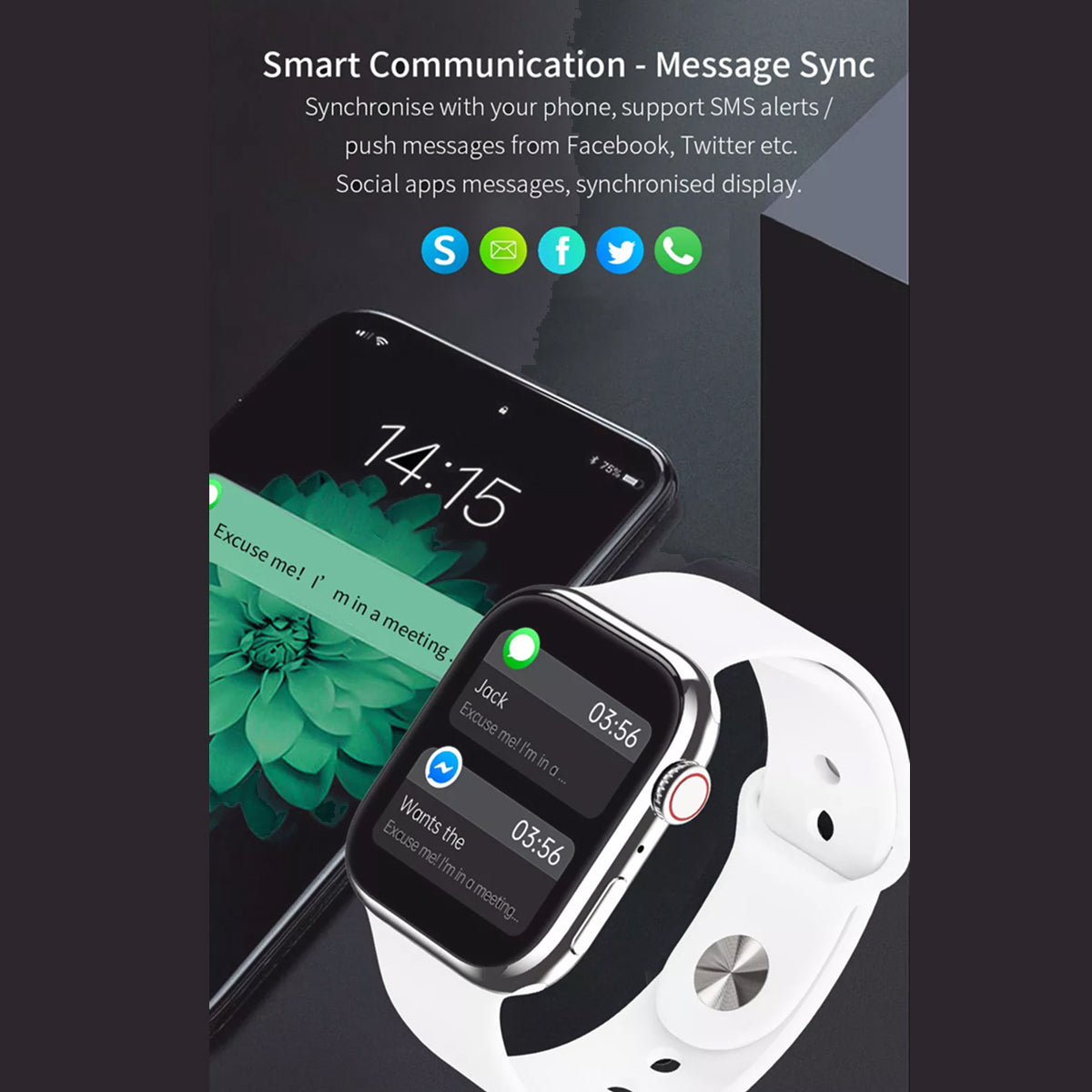 Smartwatch Reloj Inteligente Fralugio Lc205 Full Touch 1.99 Pulgadas
