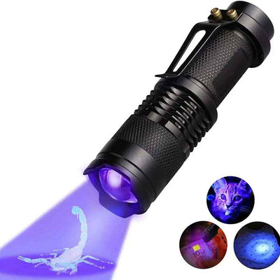 Linterna Lámpara Táctica Luz Negra Uv Ultravioleta Campismo Multiusos Seguridad Batería Recargable Led Q5 - Gadgets y Tecnología en Fralugio México