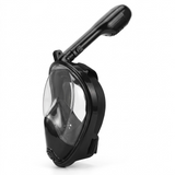 Máscara de snorkel integral SPOWAY negra talla XL vista de frente con visor panorámico — imagen 1 de 5