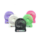 Mini ventilador portátil recargable con luz LED y 3 velocidades — imagen 1 de 5