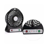 Mini ventilador portátil recargable con luz LED y 3 velocidades — imagen 4 de 5