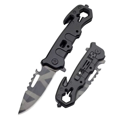 Navaja Táctica Plegable 5 en 1 Camuflada, 22 cm - Gadgets y Tecnología en Fralugio México