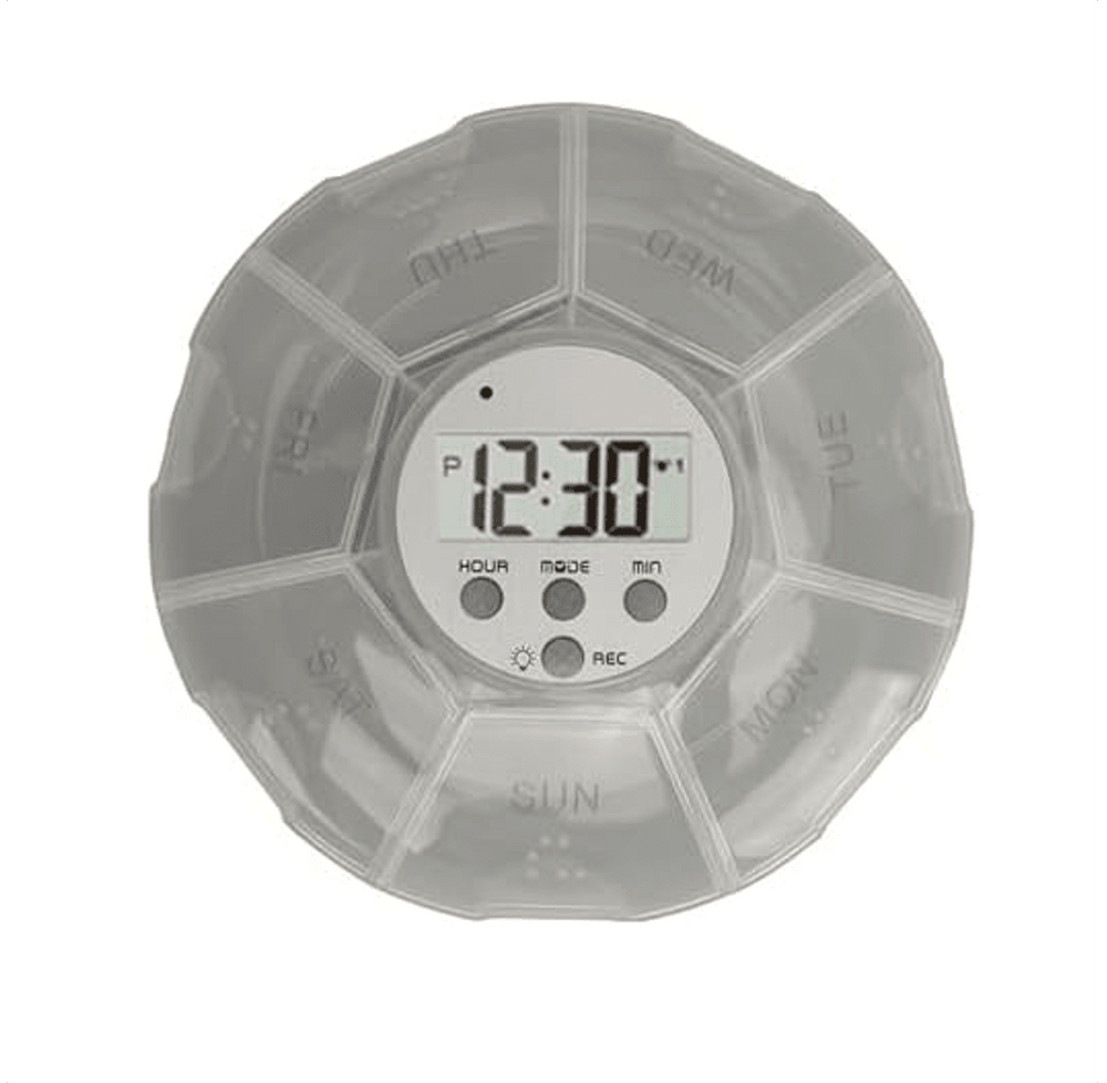 Pastillero con Alarma, Dispensador de Pastillas Configuración de Recordatorios de Voz para Tiempos de Medicación - Gadgets y Tecnología en Fralugio México