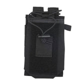 Porta radio táctico con sistema molle en color negro y verde militar — imagen 2 de 6
