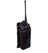 Porta radio táctico con sistema molle en color negro y verde militar — imagen 1 de 6