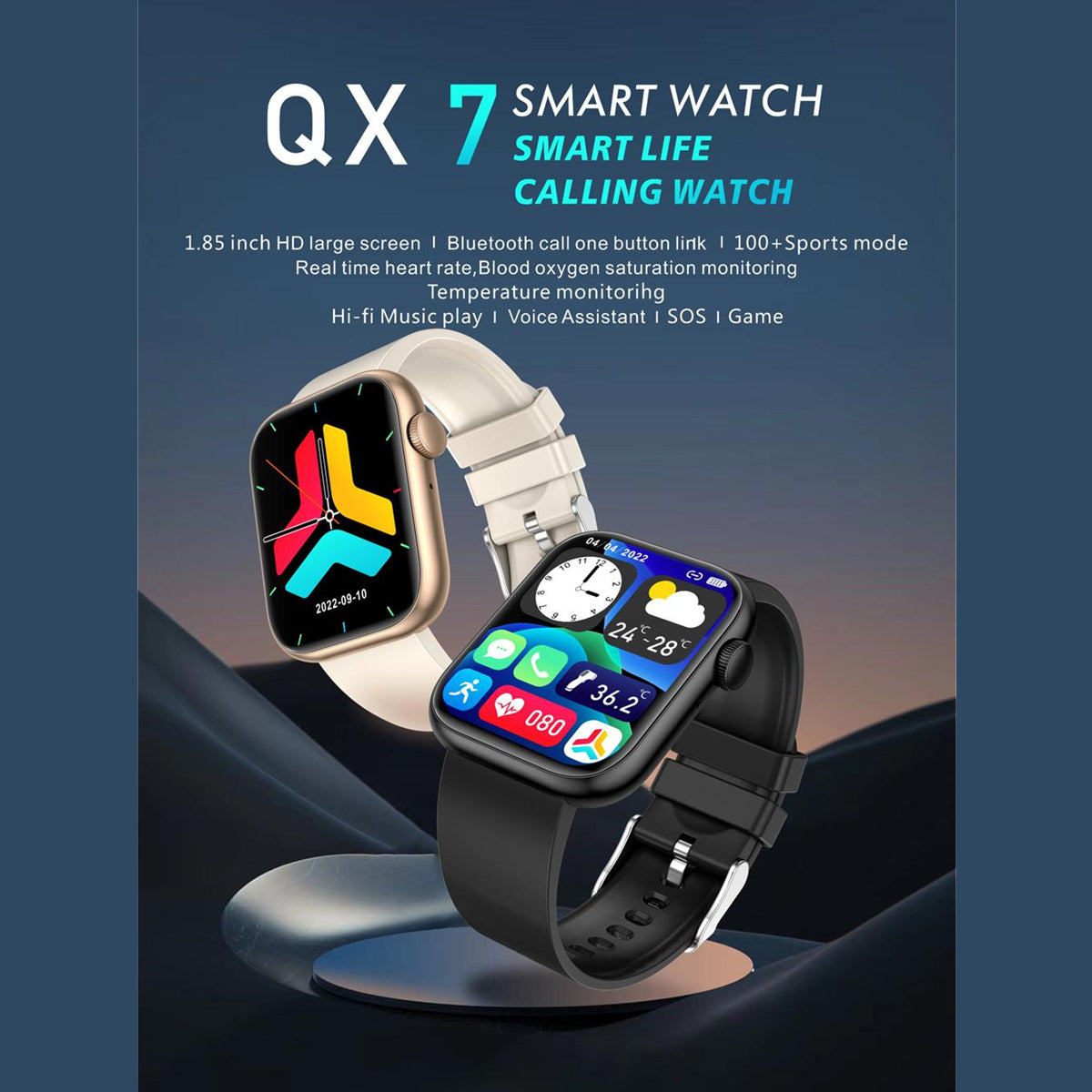 Fralugio Reloj Inteligente Smart Watch Qx7 Full Touch Hd Ips