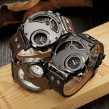 Reloj de Lujo Para Caballero Oulm 9591 Fralugio Acero Inoxidable 2 Maquinas