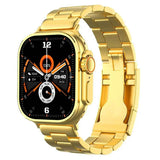 Reloj Smartwatch H9 Ultra Fralugio Metal Dorado De Lujo Nfc