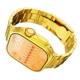 Reloj Smartwatch H9 Ultra Fralugio Metal Dorado De Lujo Nfc