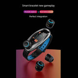Smartwatch con Audífonos Bluetooth Fralugio True Wireless Manos Libres Seguimiento Deportivo T90