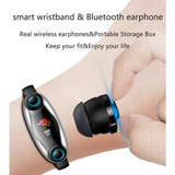 Smartwatch con Audífonos Bluetooth Fralugio True Wireless Manos Libres Seguimiento Deportivo T90