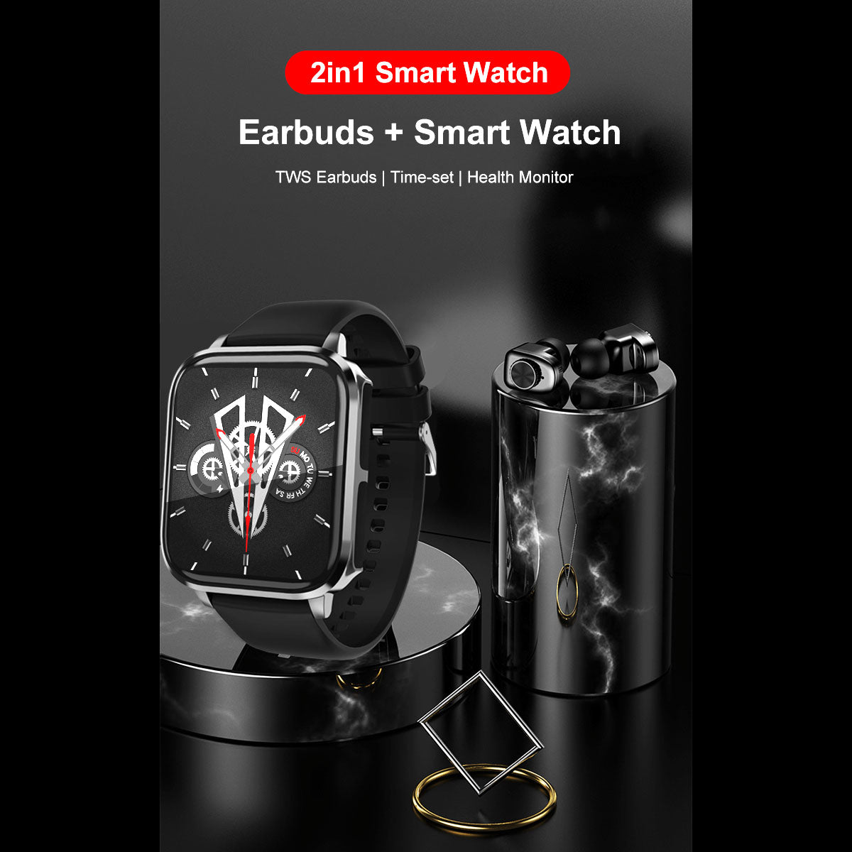 Reloj Inteligente Smartwatch T22 Fralugio Con Audífonos Tws