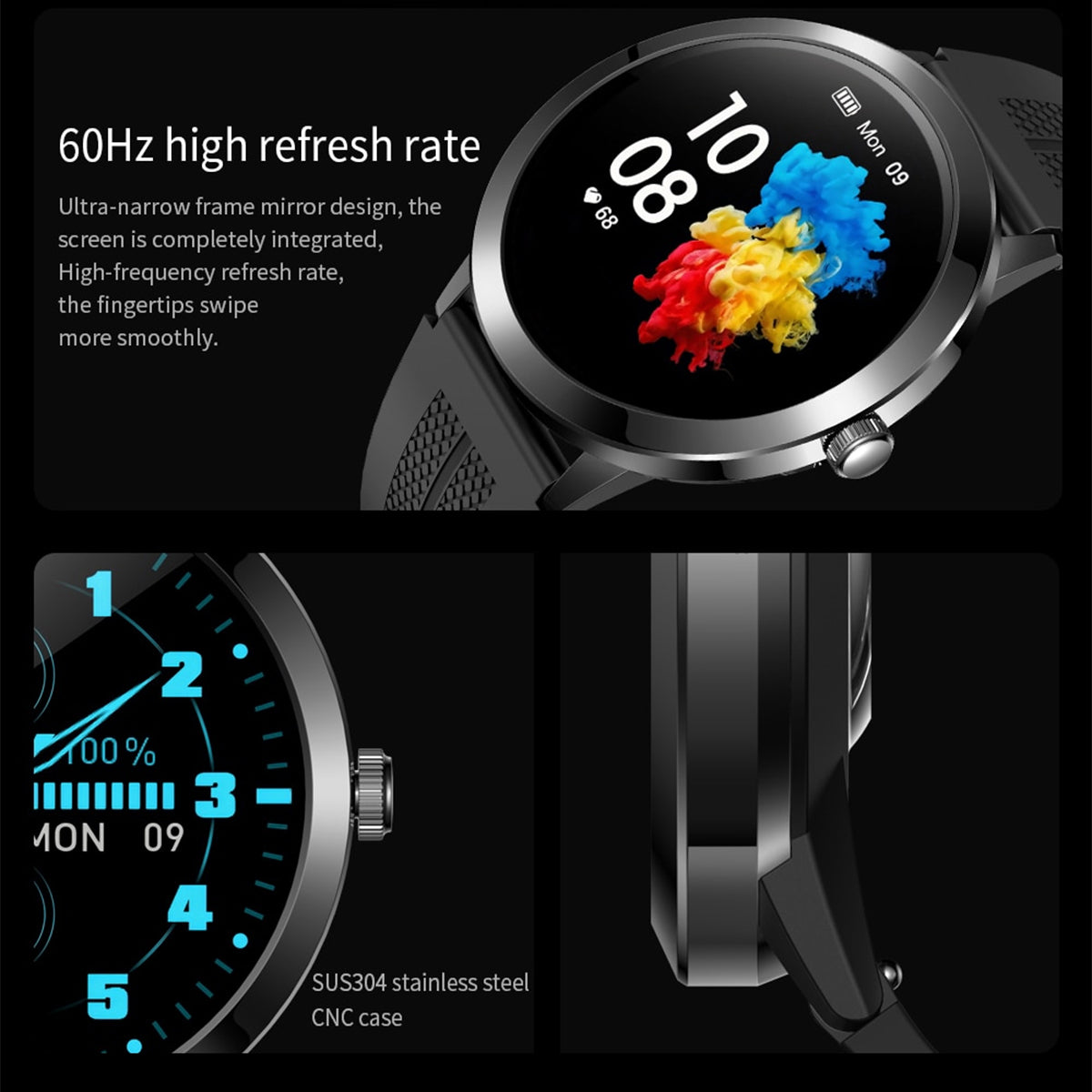 Reloj Inteligente Smart watch Fralugio T6 Redondo Notificaciones de Redes Sociales