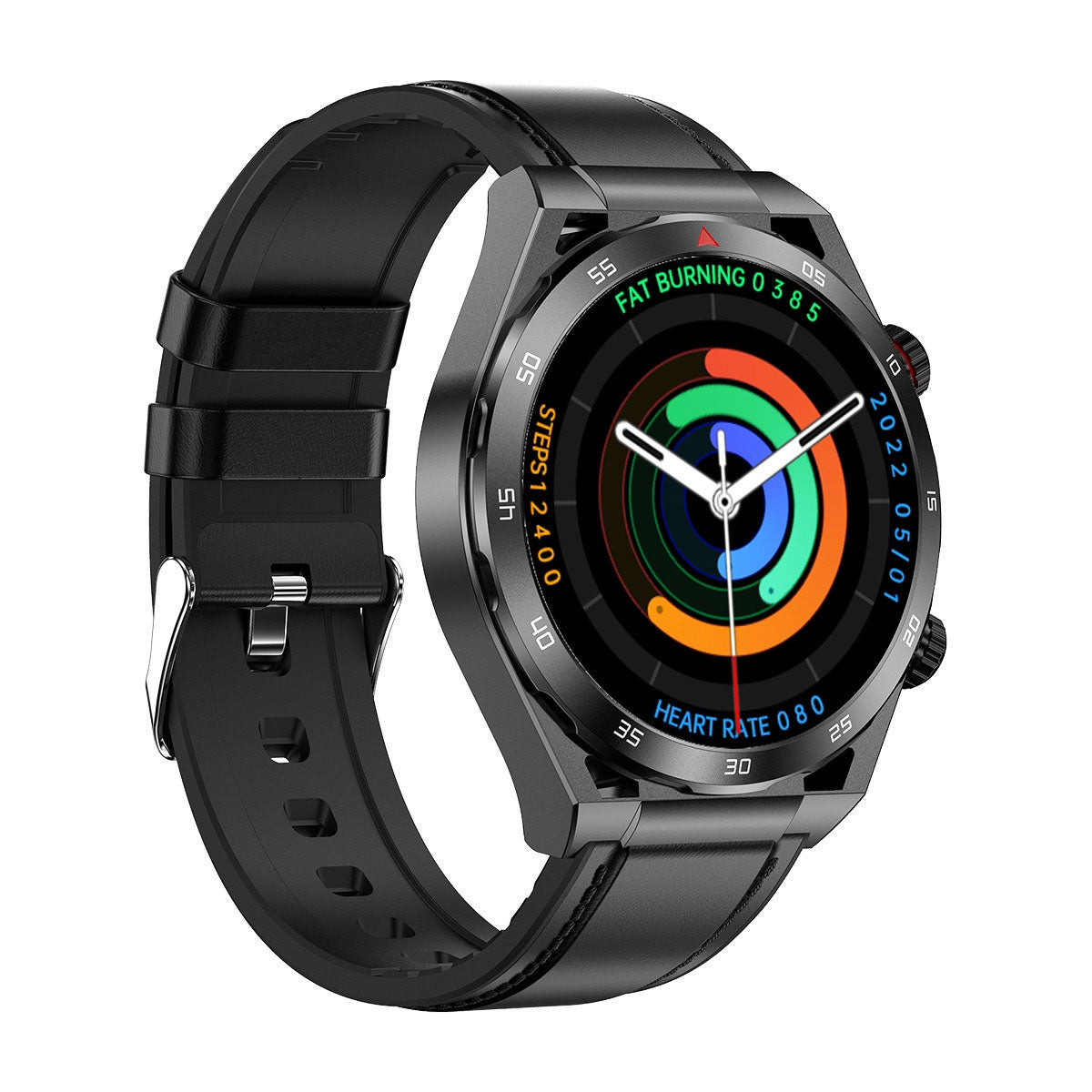 Smart Watch Reloj Inteligente T80 Fralugio Glucosa Hd Correa de Cuero