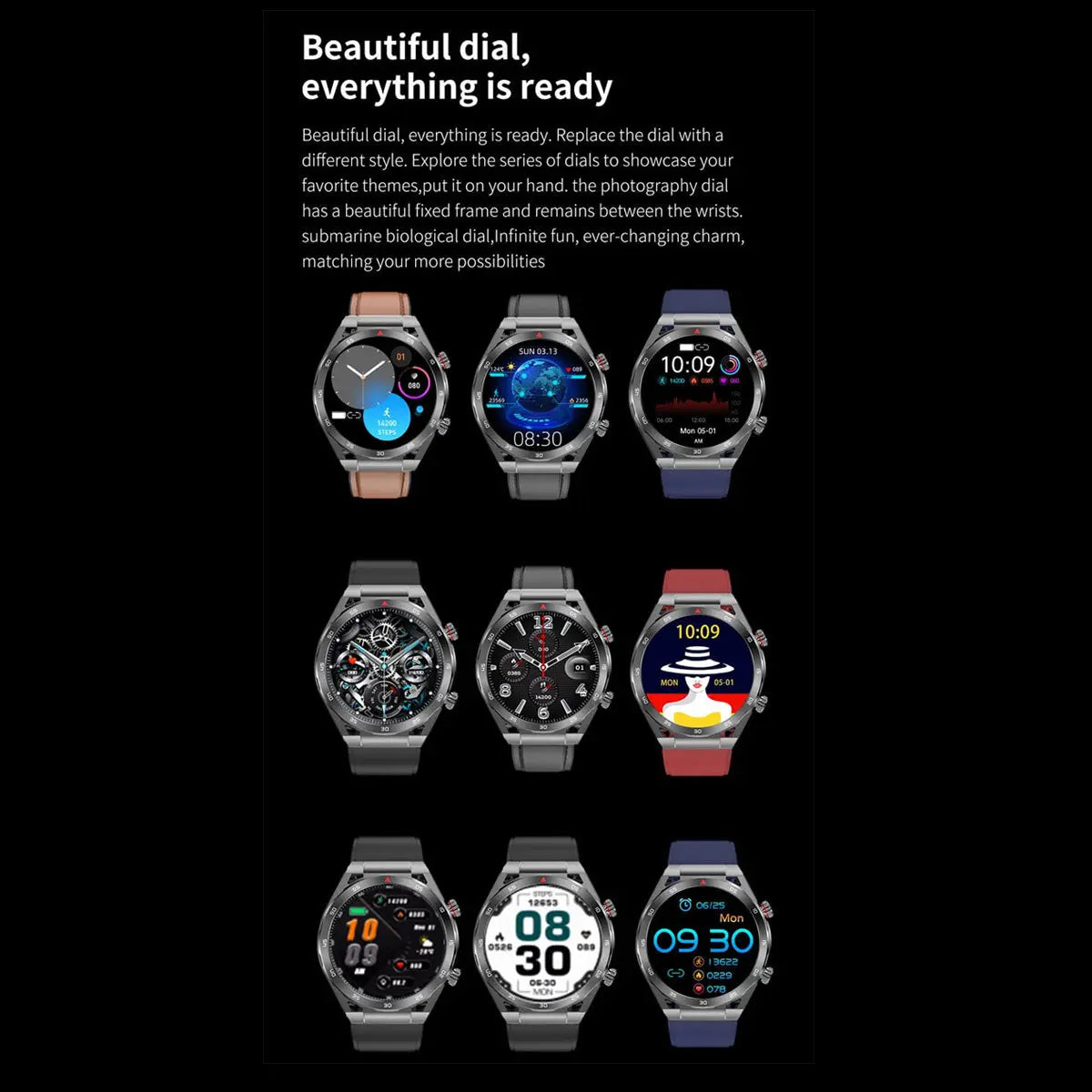 Smart Watch Reloj Inteligente T80 Fralugio Mide Glucosa Extensible Silicón Fralugio