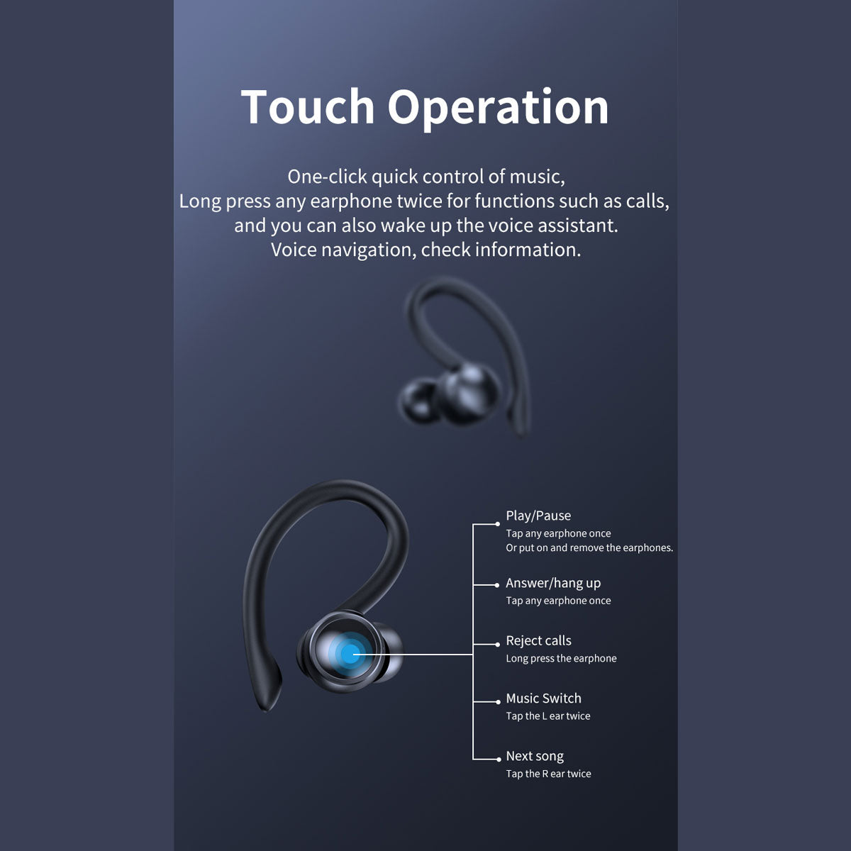 Auriculares Bluetooth Manos Libres T82 Tws Wireless Hook Enc