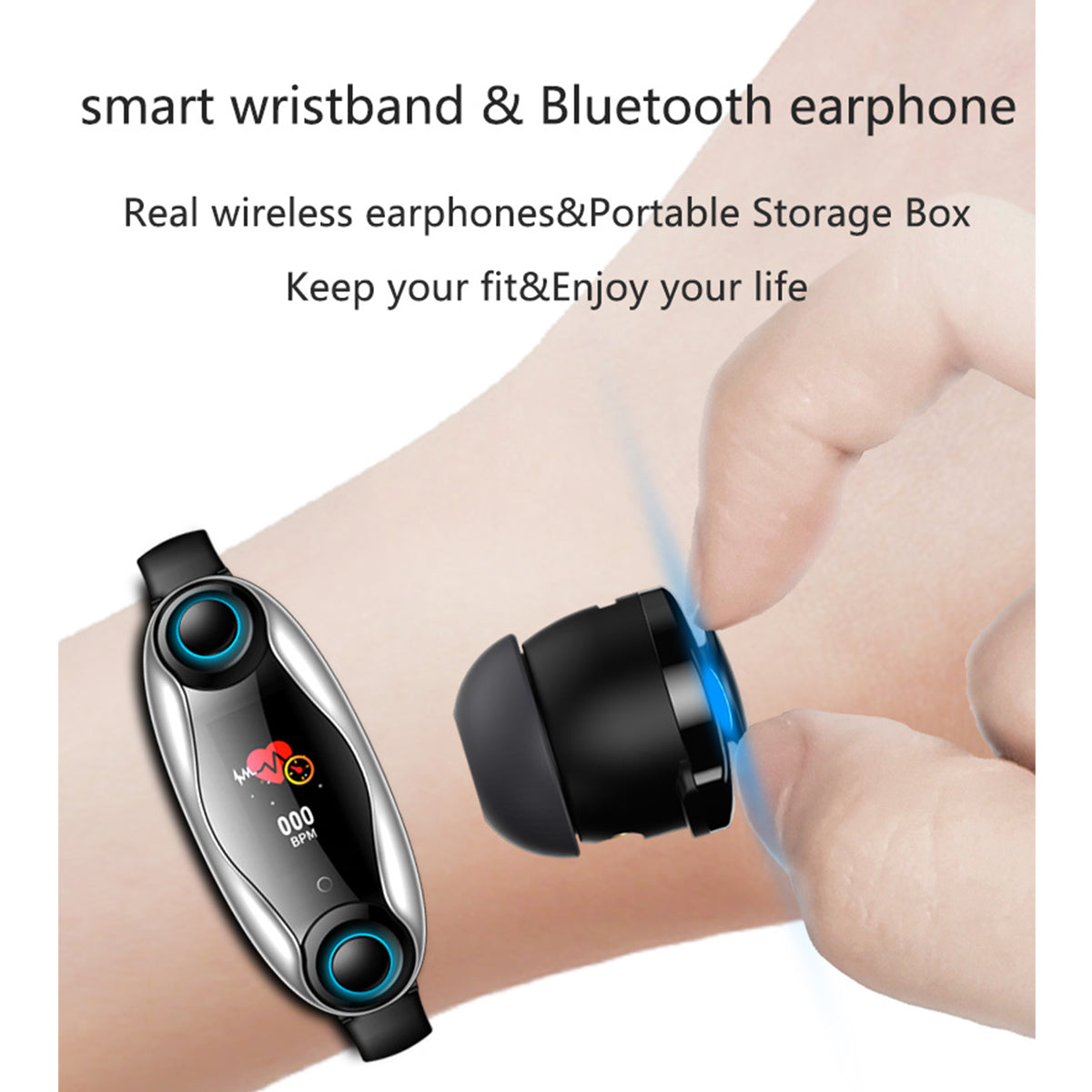 Fralugio Smartwatch con Audífonos Bluetooth True Wireless Manos Libres Seguimiento Deportivo T90