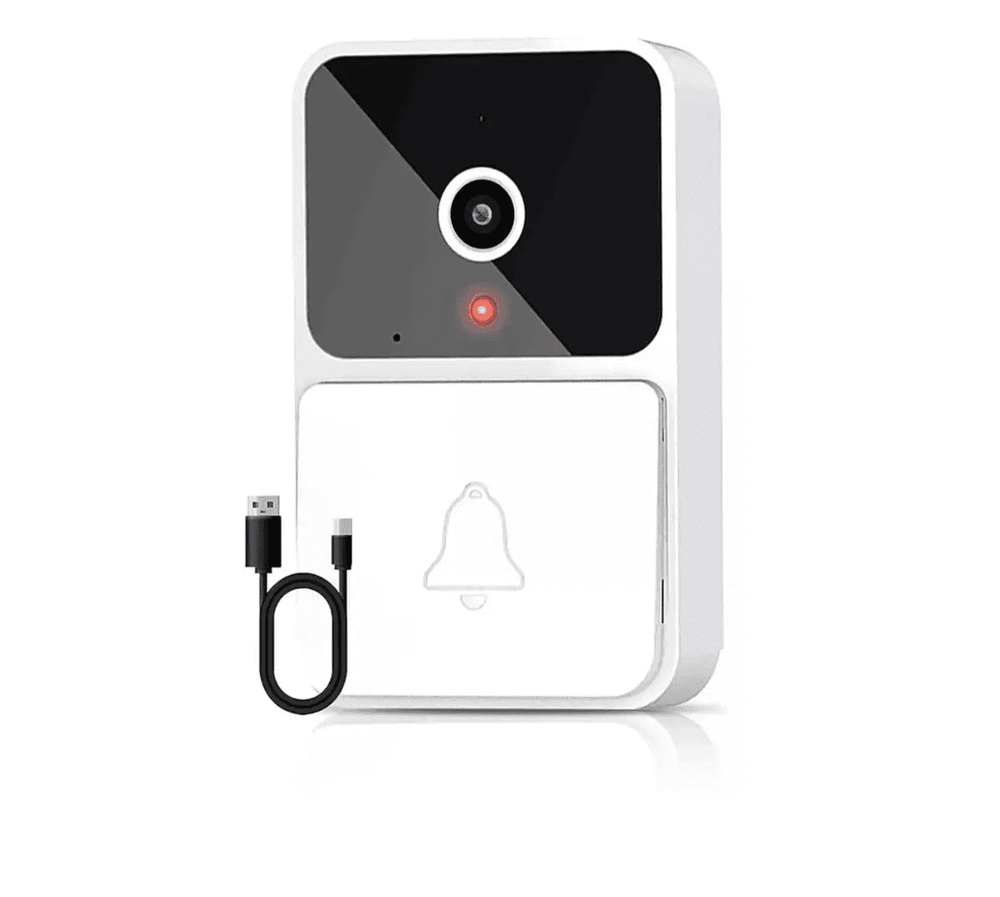 Timbre Hancdon M6 Inteligente Inalámbrico Con Cámara blanco