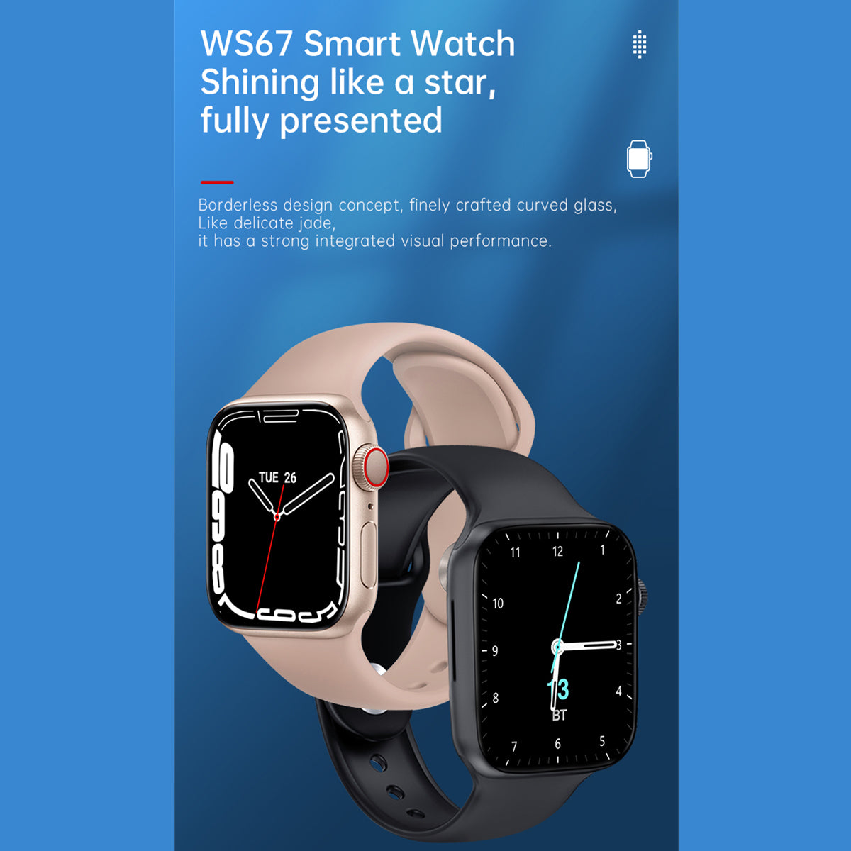 Smartwatch Reloj Inteligente Fralugio Ws67 Full Touch Ips Hd