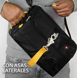 Maleta sport estilo militar con correa larga en color verde — imagen 3 de 5