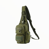 Pechera mochila táctica cruzada caqui con funda para pistola incluida — imagen 1 de 5