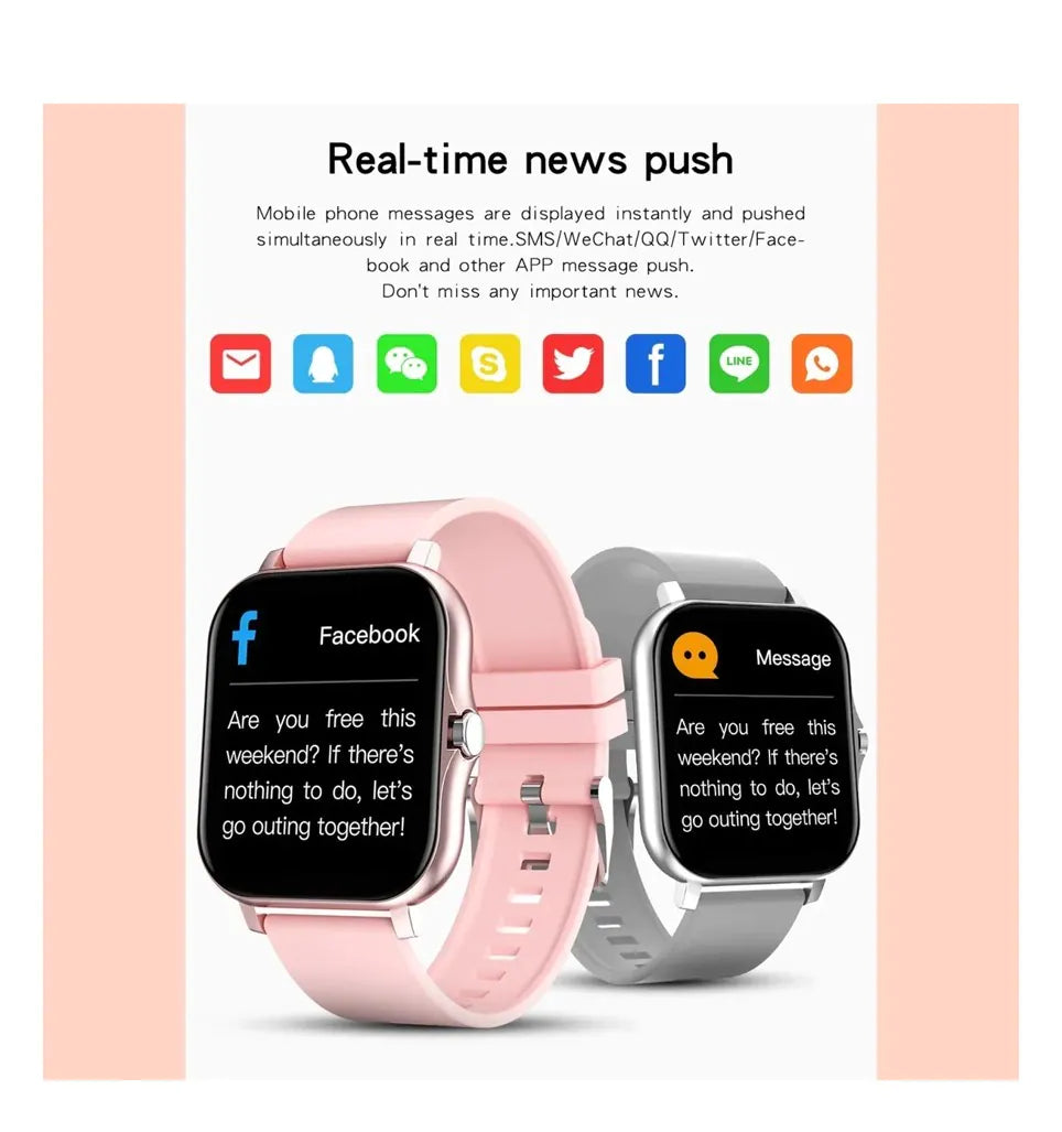 Smart Watch Reloj Inteligente Fralugio Q13 Notificaciones Hd - Rosa